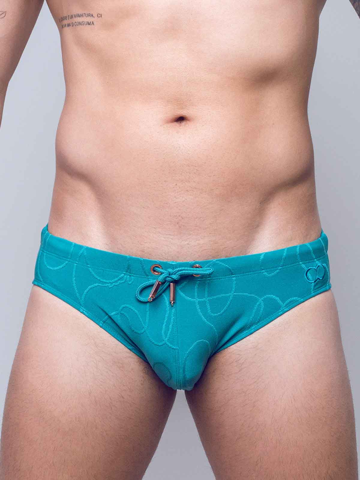 2EROS RIPPLE TEXTURED SWIM BRIEF GREEN - FullKit.com