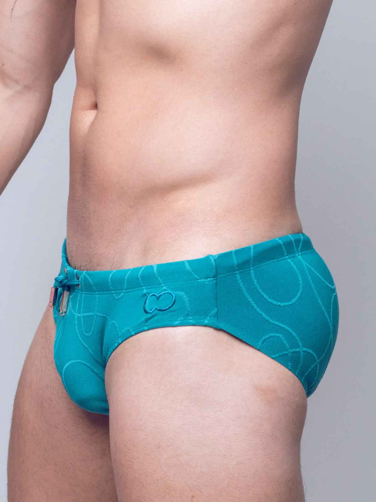 2EROS RIPPLE TEXTURED SWIM BRIEF GREEN - FullKit.com