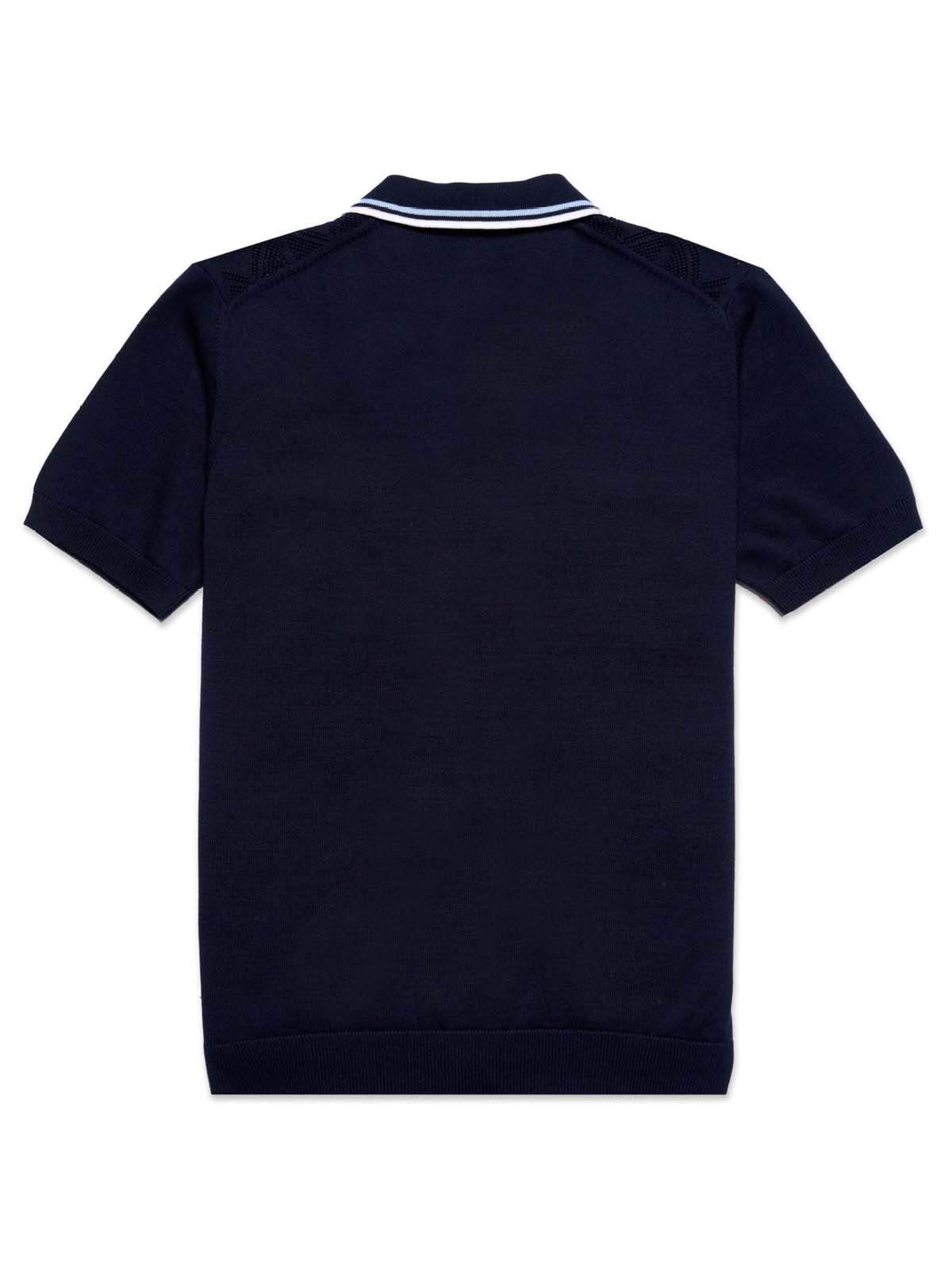 EIGHT X CHANDLER KNIT BUTTON UP POLO SHIRT NAVY - FullKit.com