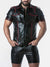 LOCKER GEAR RUB IT PUNCH HOLE LEATHERETTE SHIRT RED - FULLKIT.COM