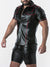 LOCKER GEAR RUB IT PUNCH HOLE LEATHERETTE SHIRT RED - FULLKIT.COM