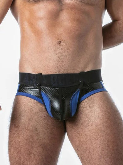 LOCKER GEAR RUB IT PUNCH HOLE OPEN ACCESS JOCK BRIEF BLUE - FULLKIT.COM