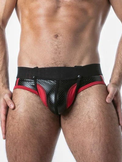 LOCKER GEAR RUB IT PUNCH HOLE OPEN ACCESS JOCK BRIEF RED - FULLKIT.COM