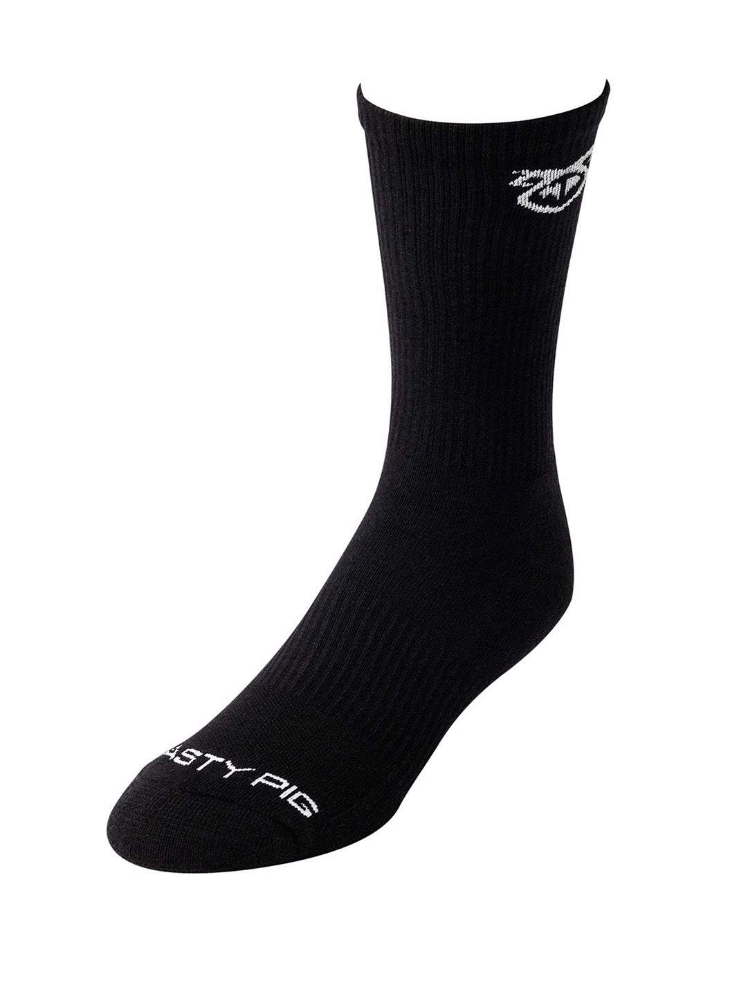 NASTY PIG BRANDMARK CALF SOCK BLACK WHITE - fullkit.com