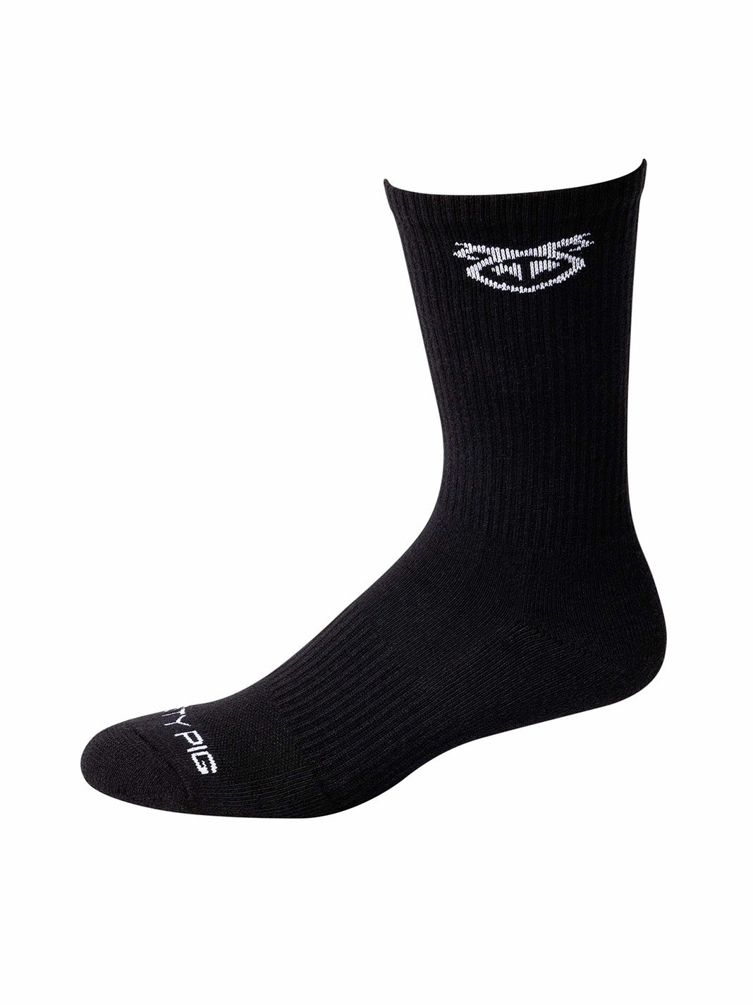 NASTY PIG BRANDMARK CALF SOCK BLACK WHITE - fullkit.com