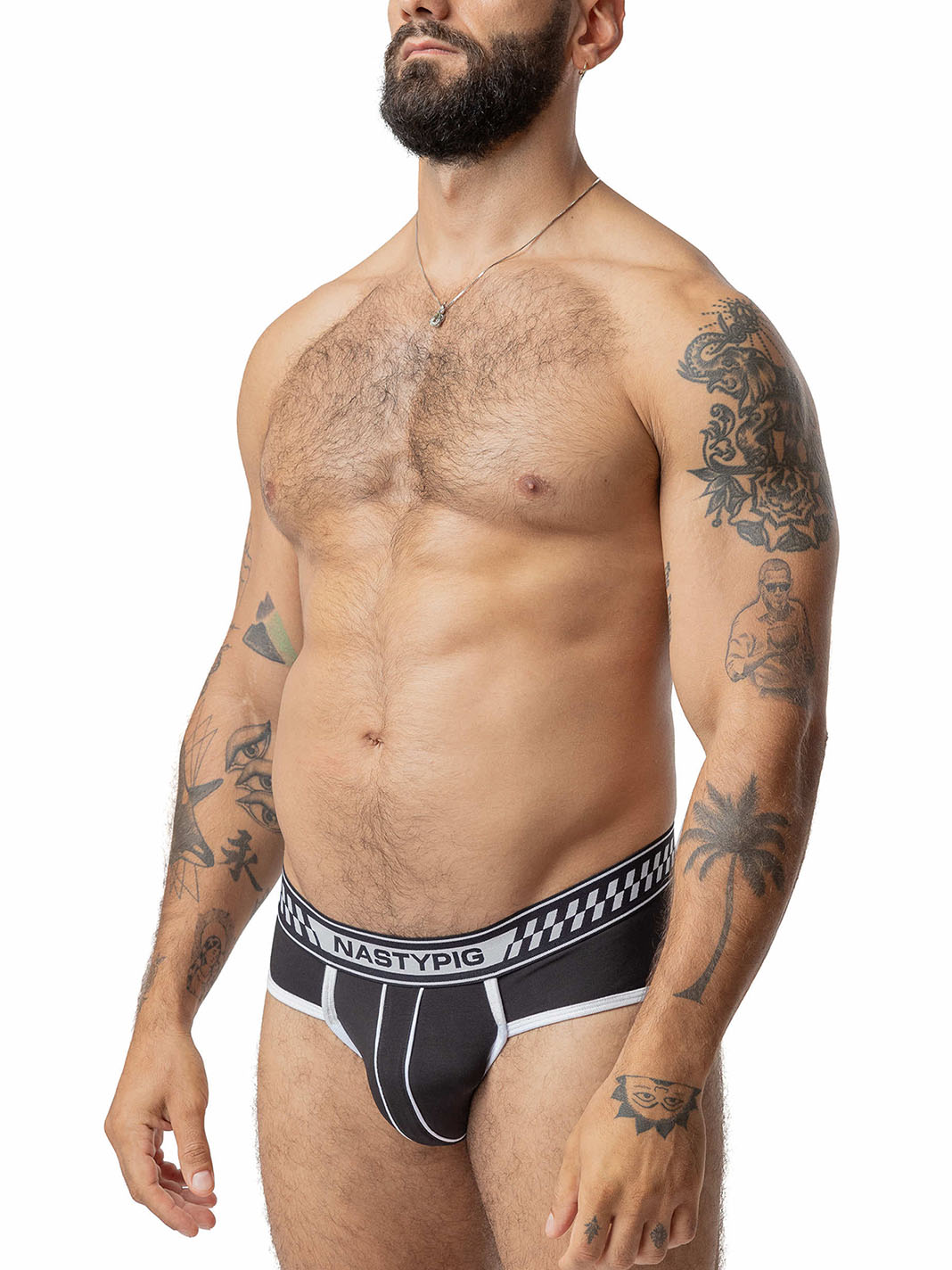 NASTY PIG CHASE BRIEF BLACK WHITE - fullkit.com