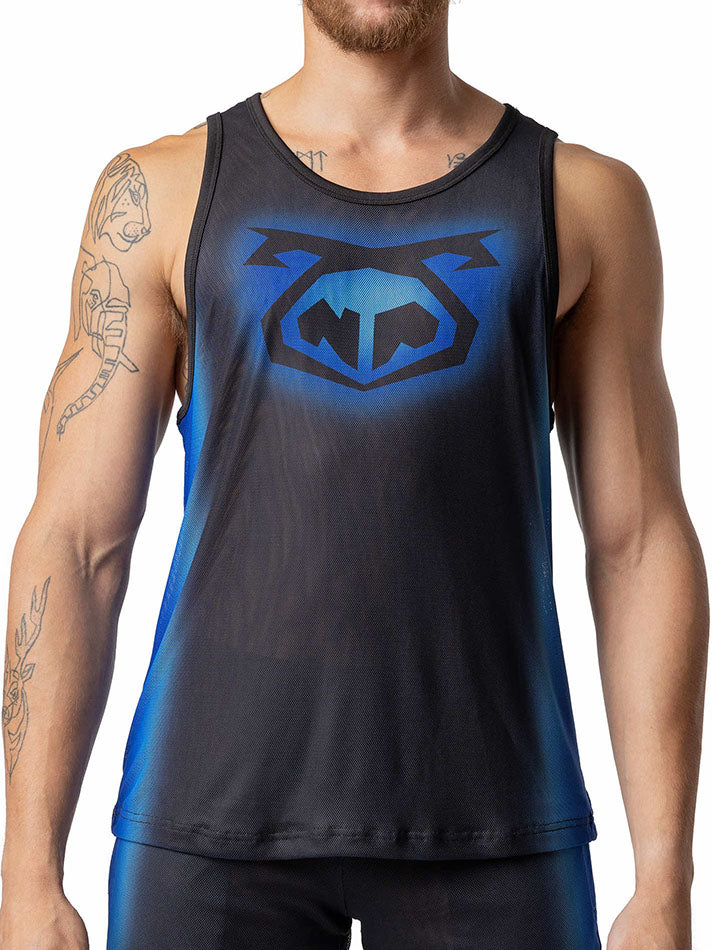 NASTY PIG DOUBLE MESH TANK TOP FRONT Prince Blue - fullkit.com