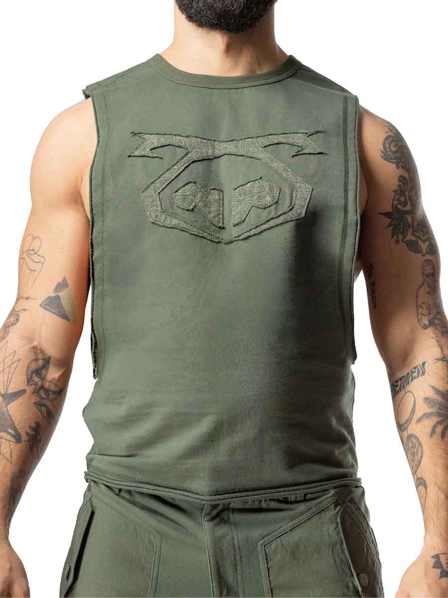 NASTY PIG TOPOGRAPHIC SHREDDER TANK TOP ARMY GREEN - FullKit.com