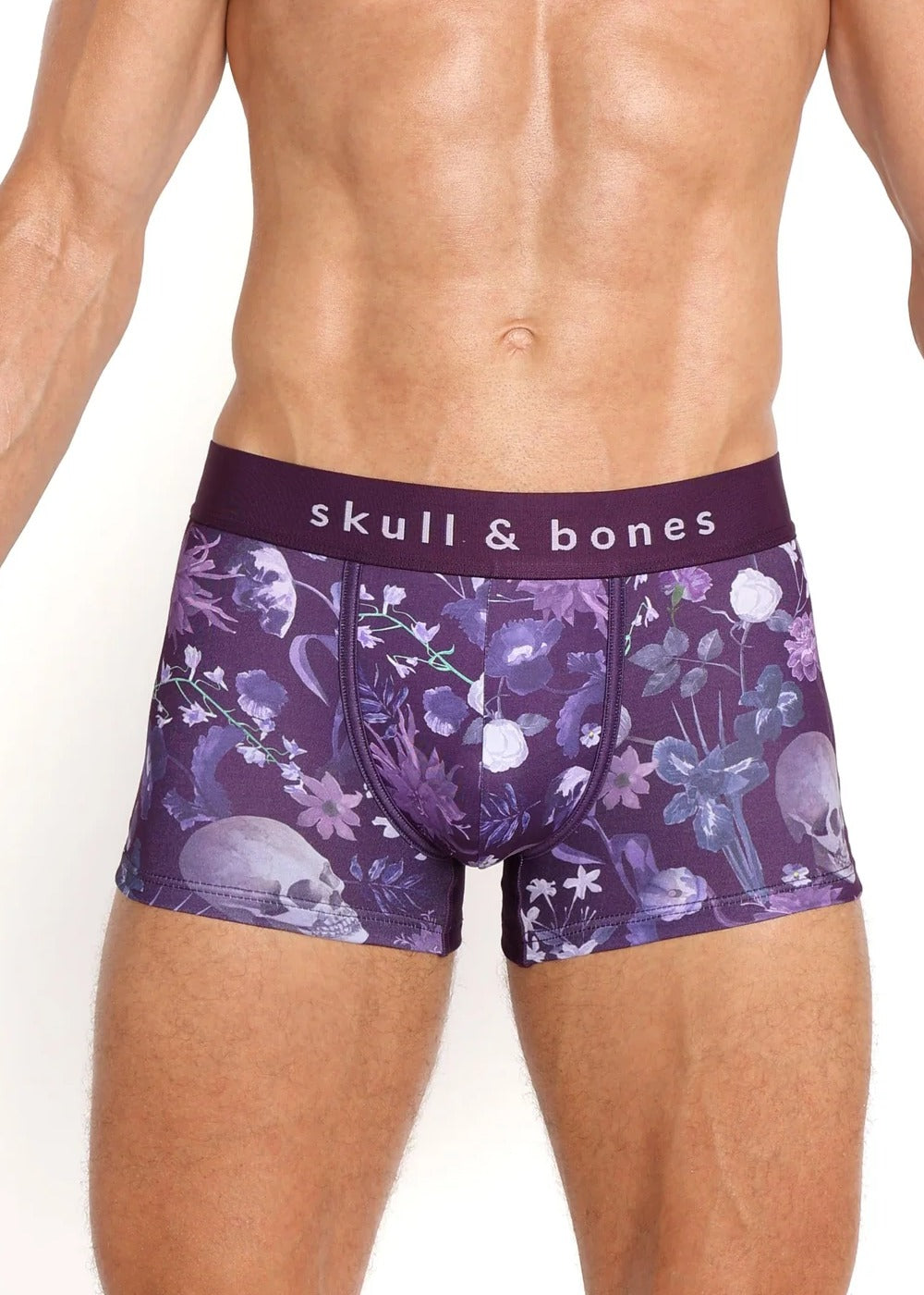 SKULL AND BONES DUTCH FLORAL PURPLE TRUNK - Fullkit.com