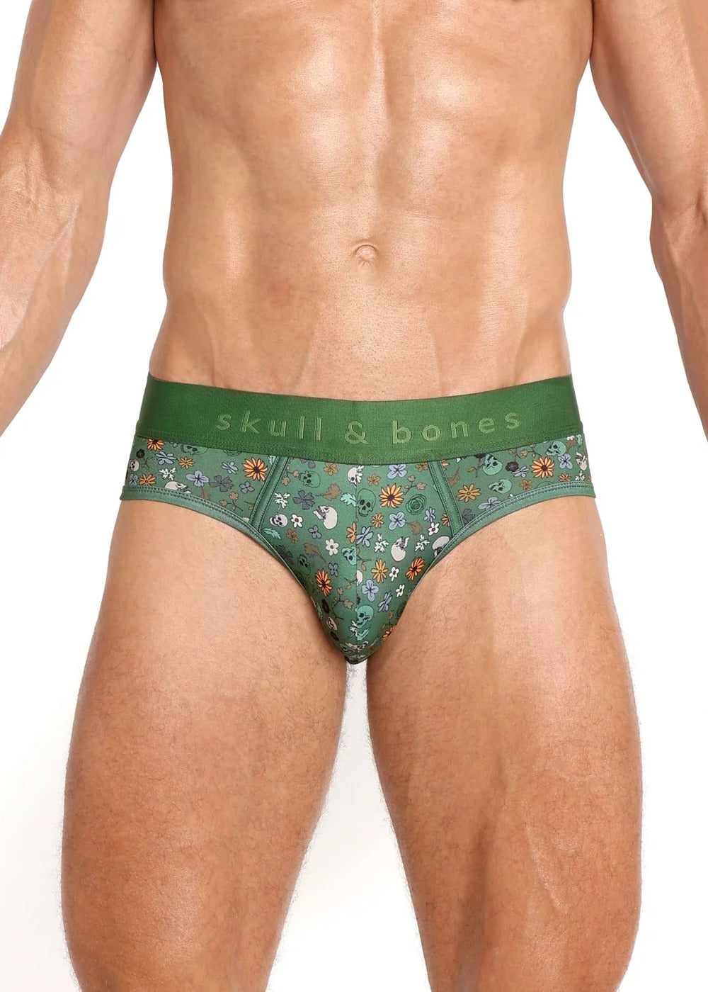 SKULL AND BONES VINTAGE DUTCH FLORAL GREEN BRIEF - FULLKIT.COM