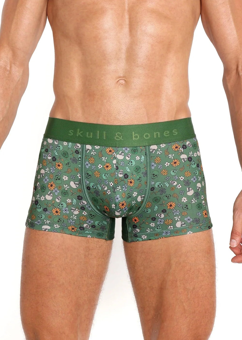 SKULL AND BONES VINTAGE DUTCH FLORAL GREEN TRUNK - FULLKIT.COM