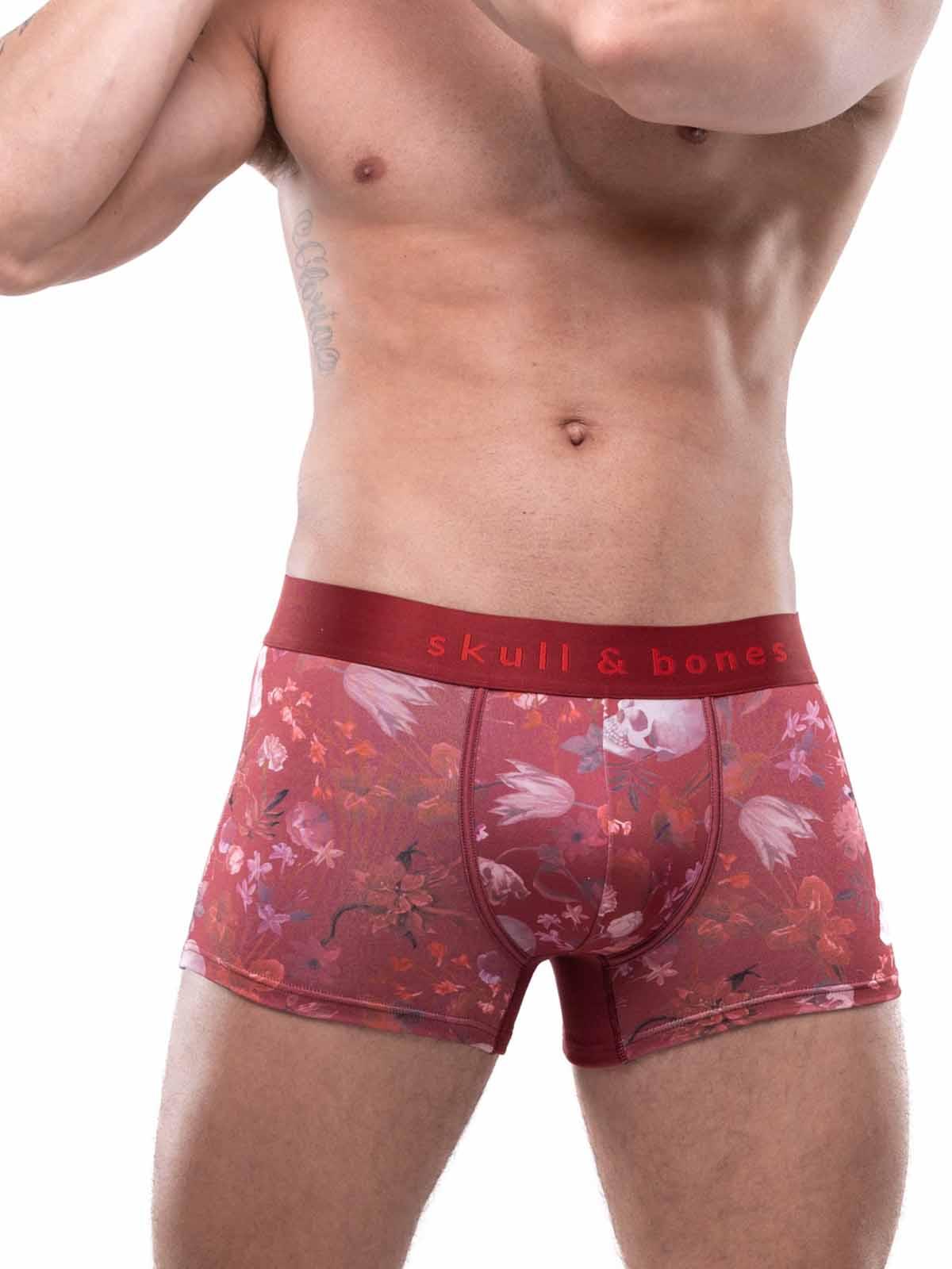 SKULL AND BONES DUTCH FLORAL RED TRUNK 