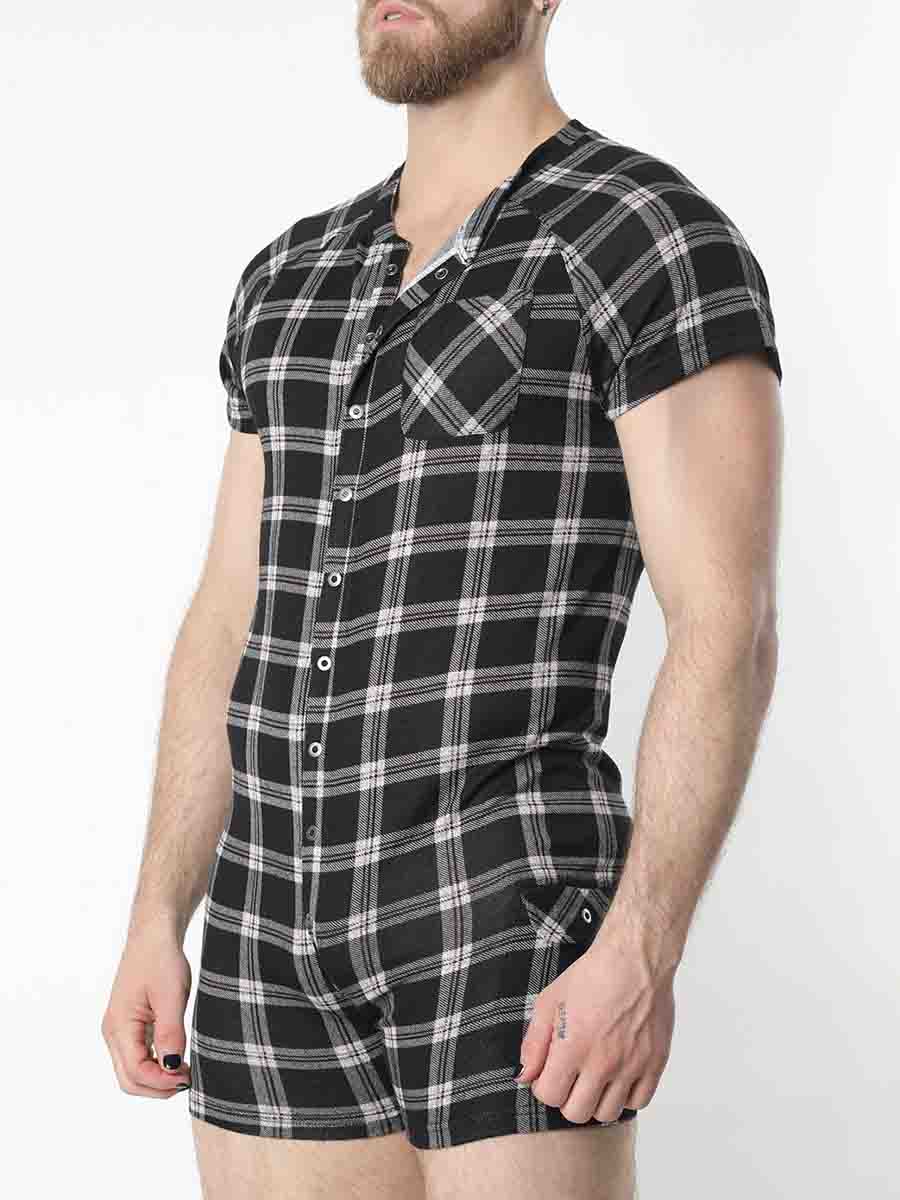 TIMOTEO ASPEN UNION SUIT BLACK PLAID - FullKit.com