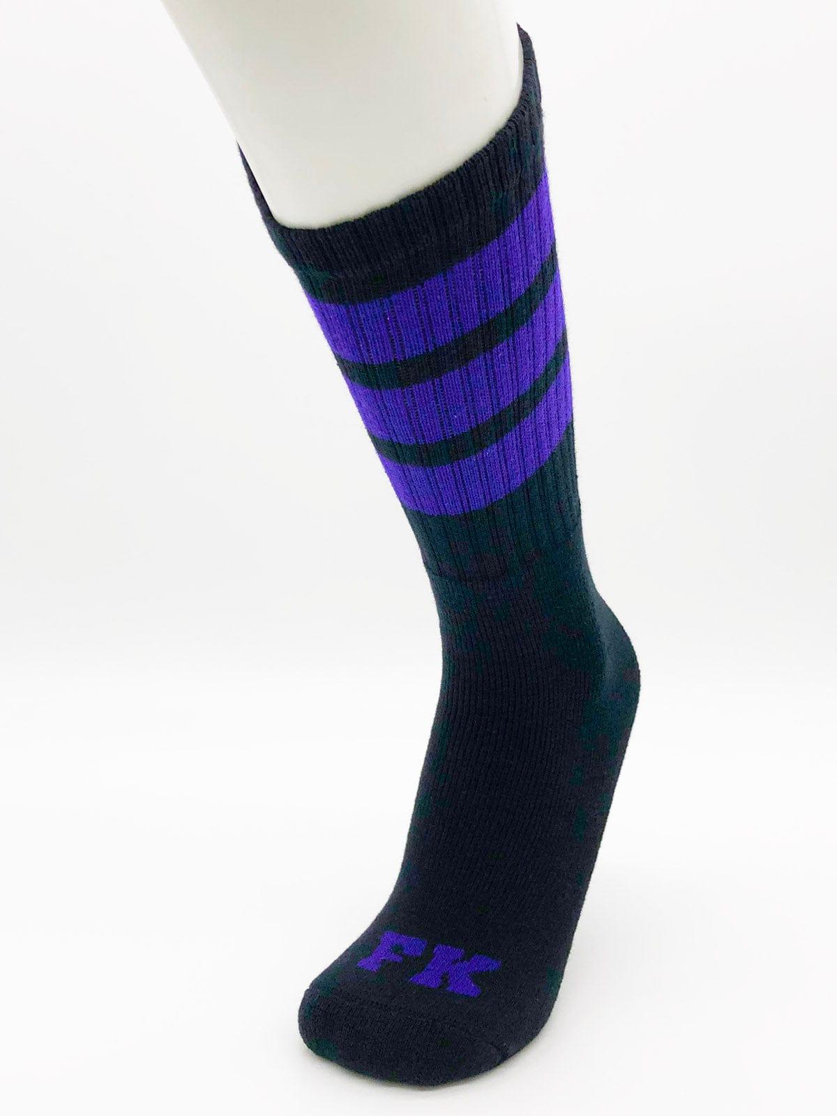 Purple with White Stripes Tube Socks -TS-6